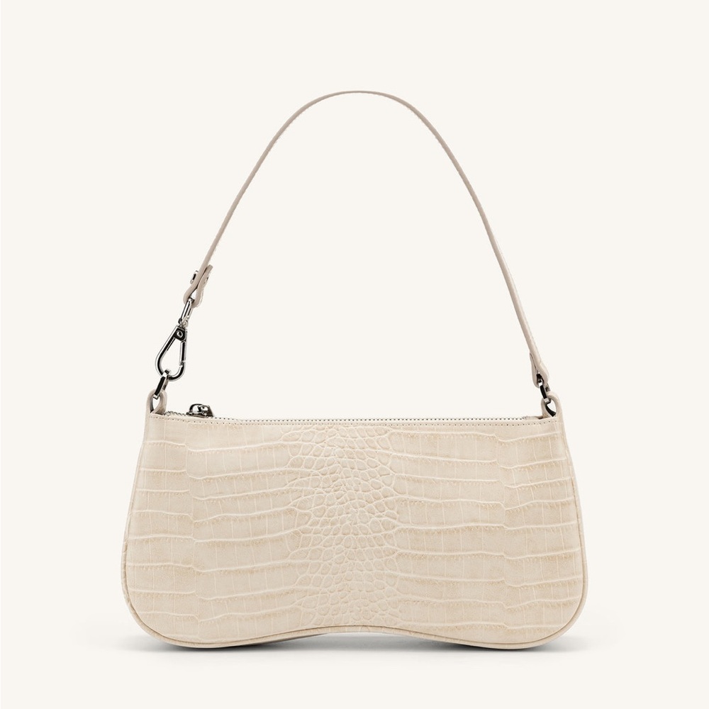 GUC JW Pei Cream Croc-Embossed Shoulder Bag